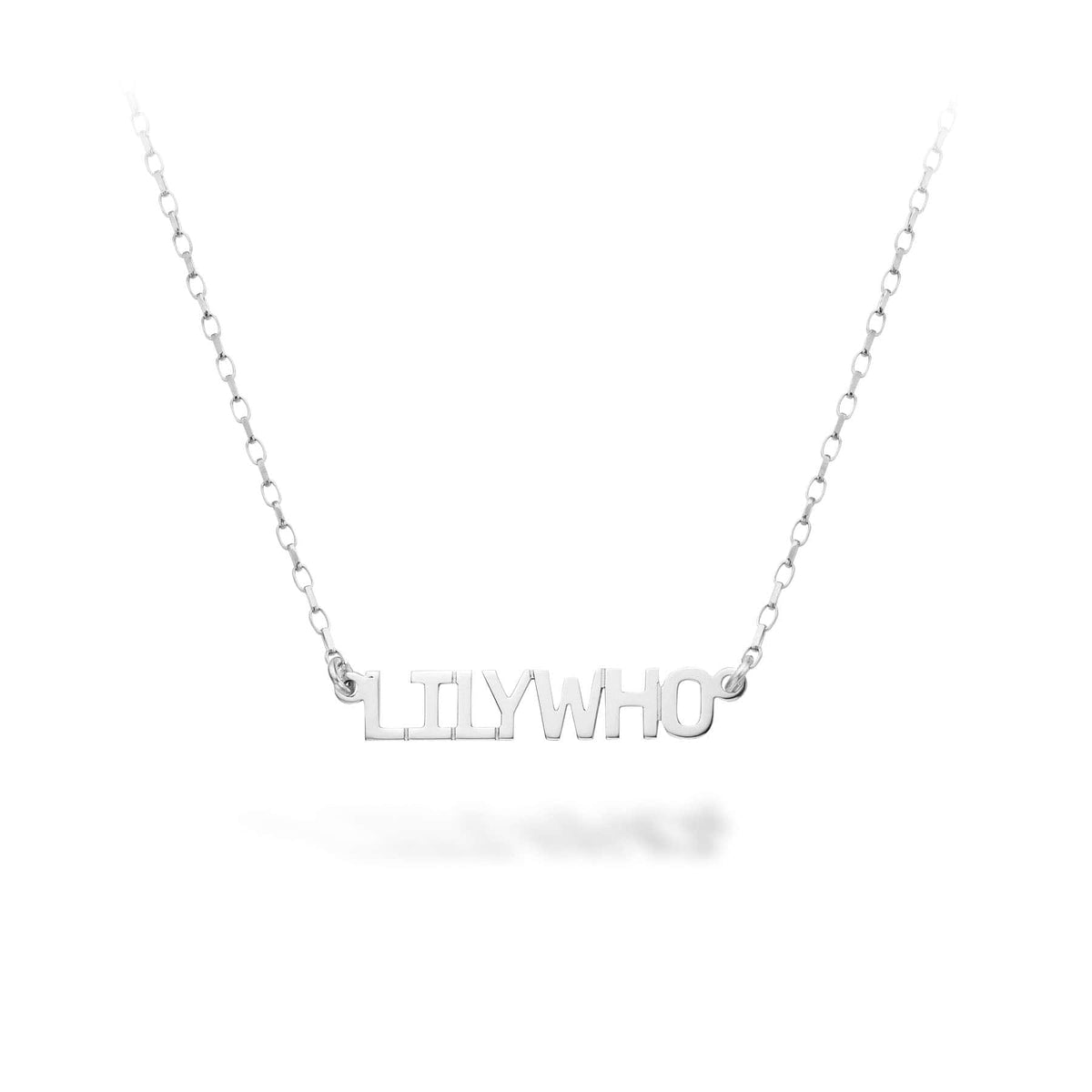 Personalised Silver Block Name Necklace (7+ Letters)