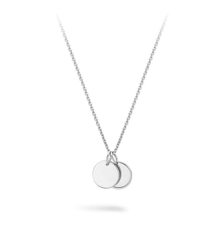 Small Silver Round Disc Necklace for engraving