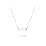 Personalization Silver Block Name Necklace (1-6 Letters)