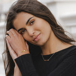 Two tone 9ct Gold and Silver Engravable Bar Necklace