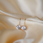 9ct Gold CZ Drop Hoop Earrings