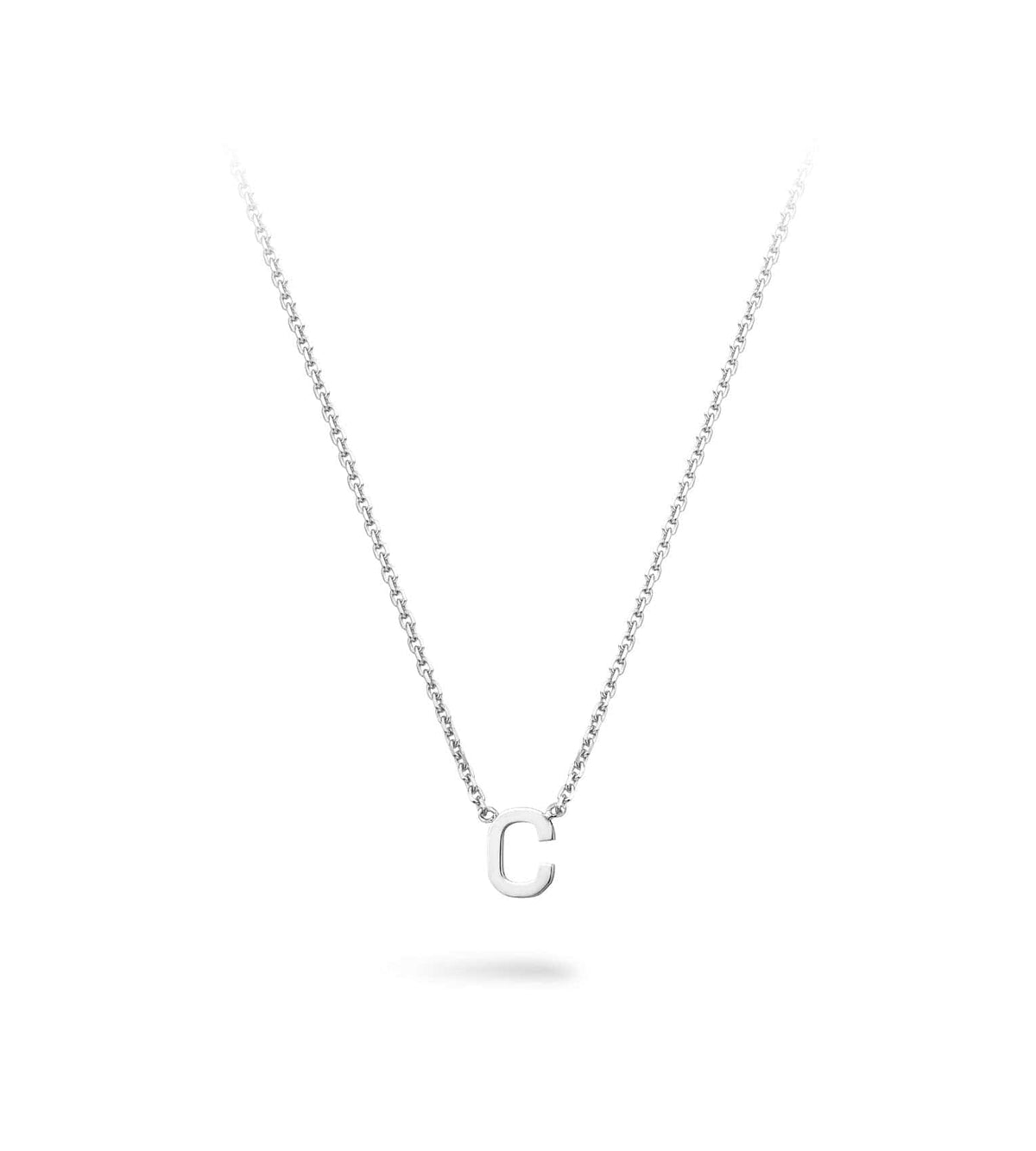 Silver Bock Initial Necklace