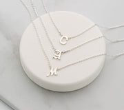 Silver Bock Initial Necklace