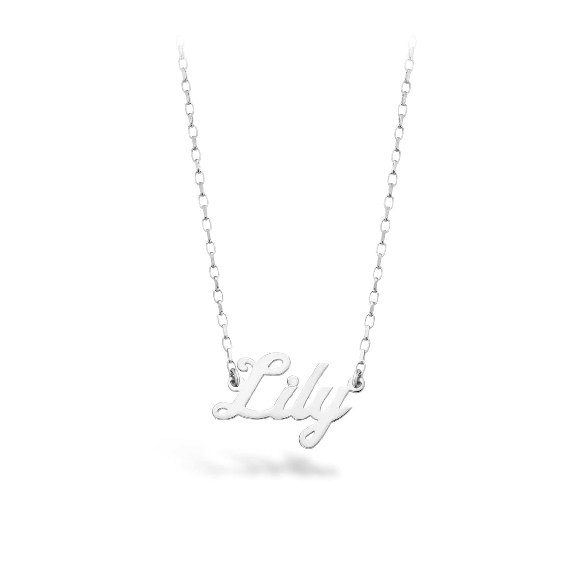 Silver Customizable Script Name Necklace (1-6 Letters)