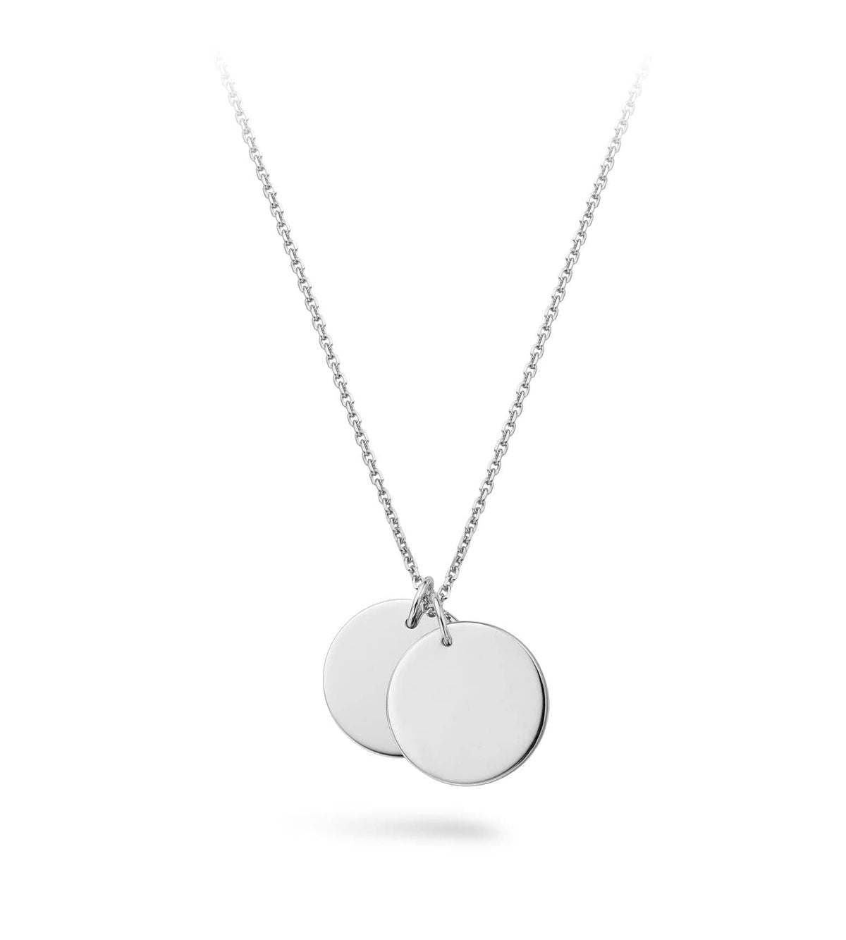 Engravable Silver Round Disc Necklace