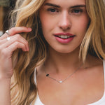 Silver Engravable Initial Disc Necklace & Star