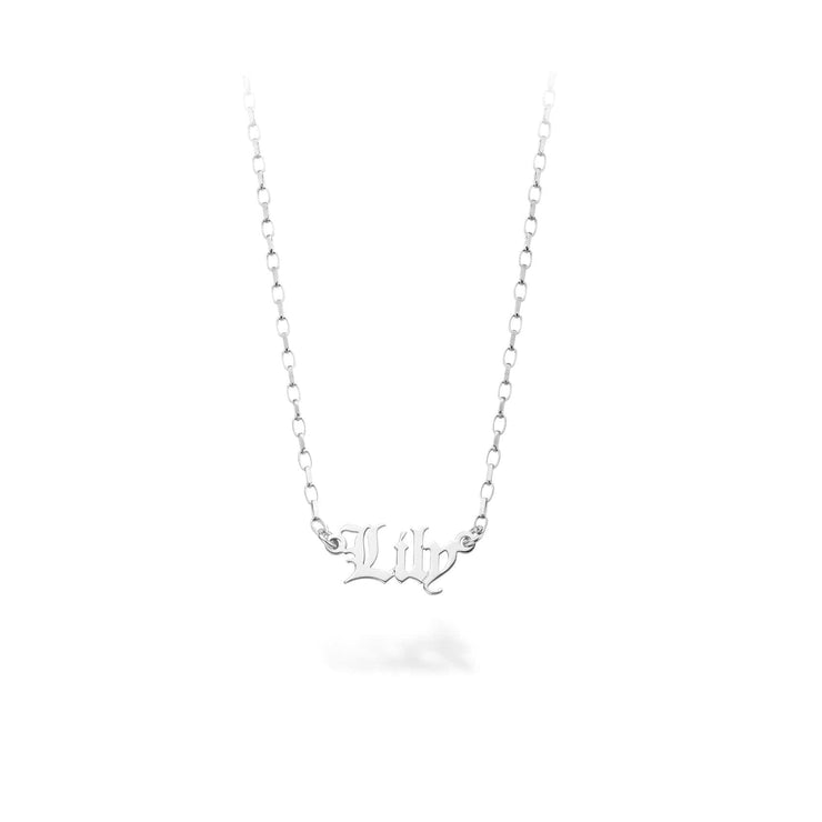 Silver Gothic Name Necklace (1-6 Letters)