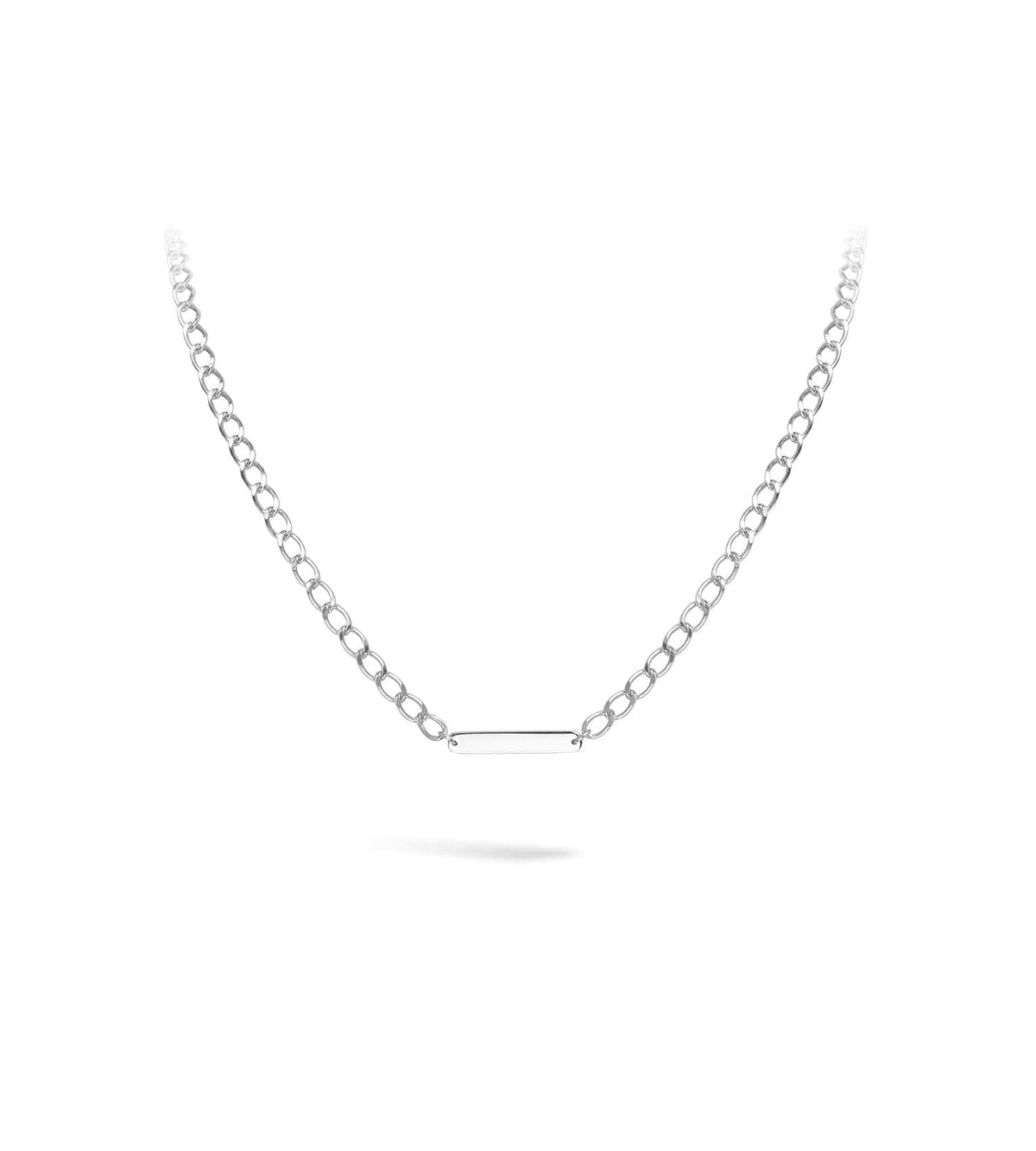 Silver Personalization ID Bar Chain