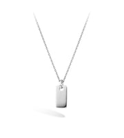 Silver Rectangle Necklace for engraving