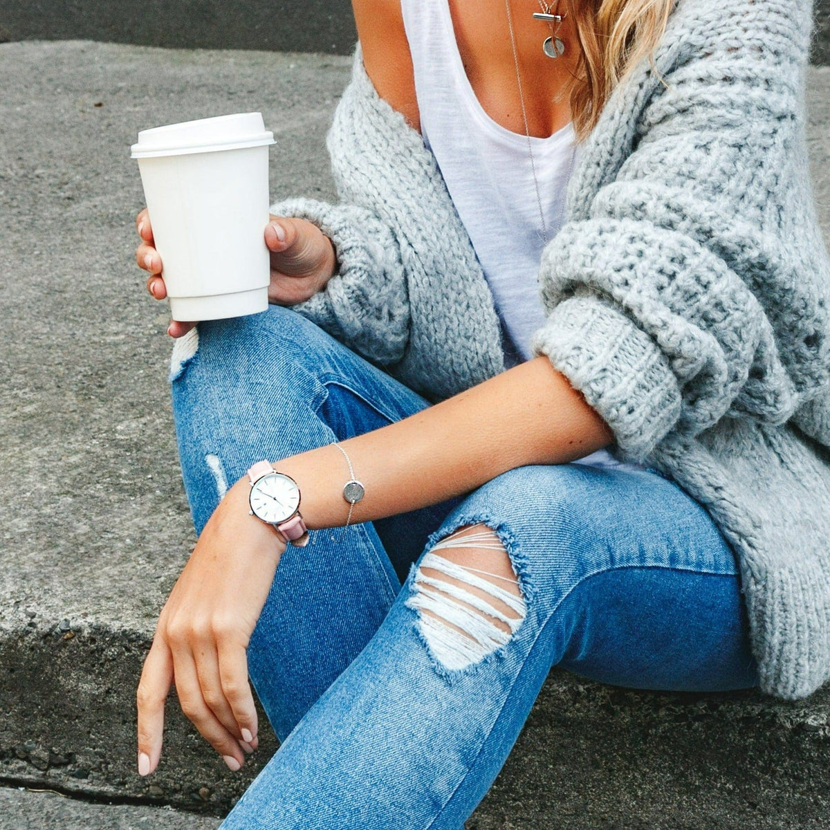 Silver Round Disc Bracelet