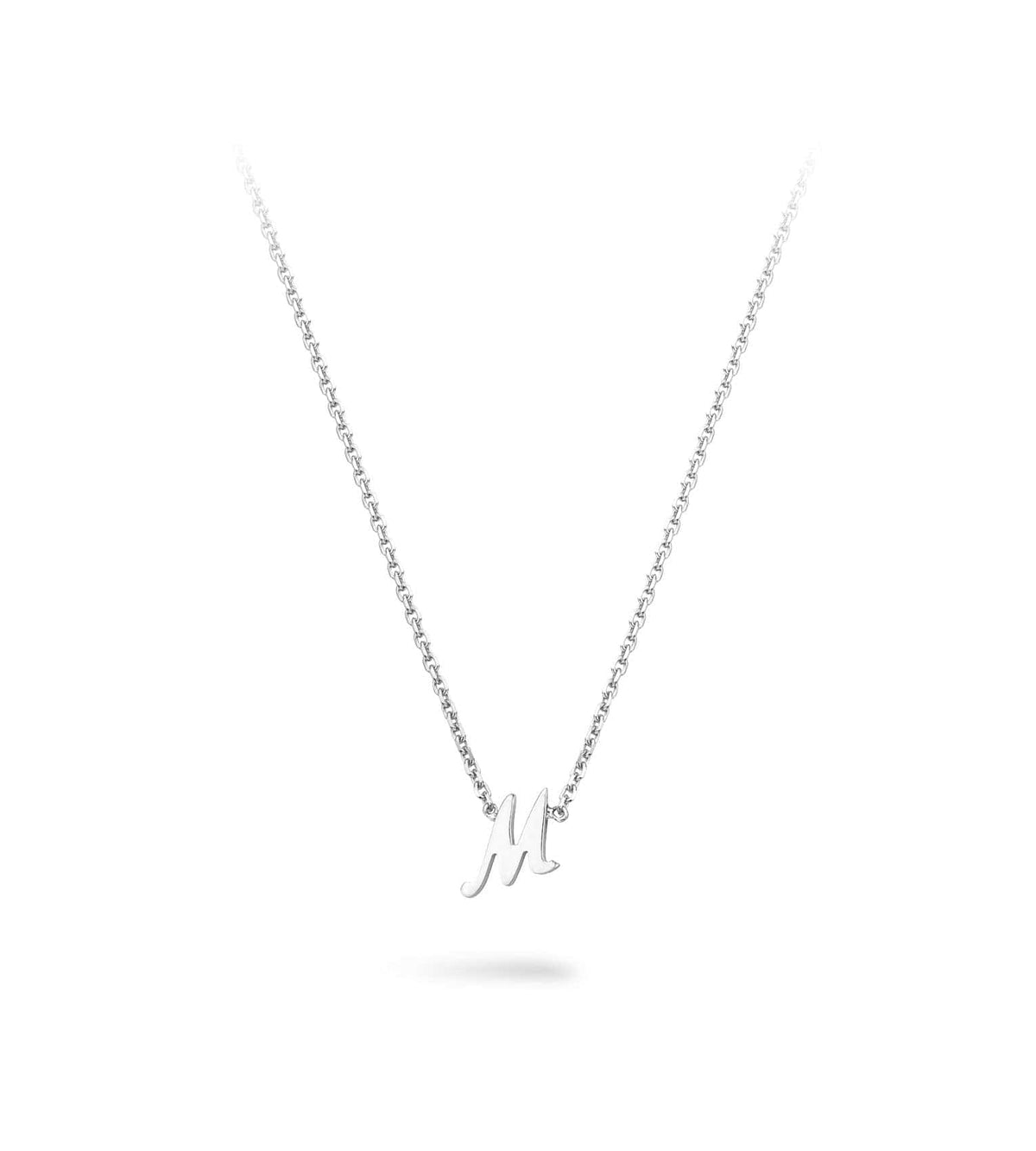 Silver Script Initial Necklace