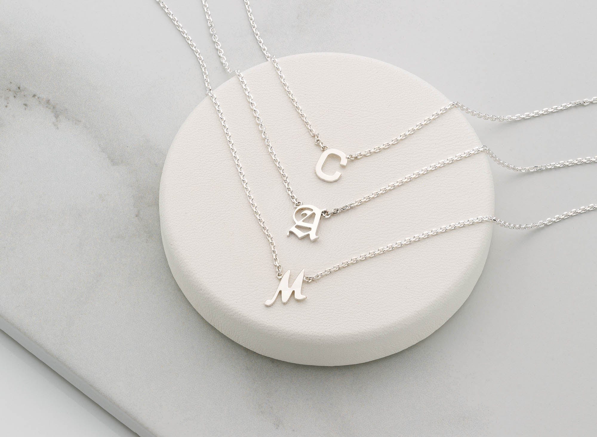 Silverscript Initial Silver Script Initial Necklace– Lilywho
