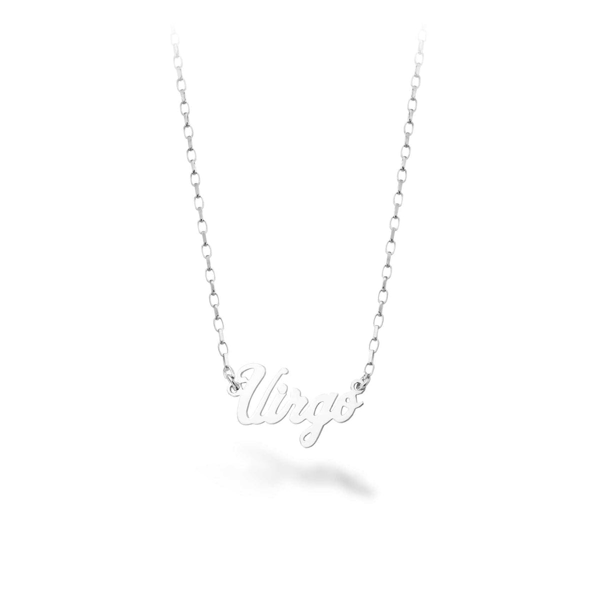 Silver Script Star Sign Necklace (1-6 Letters)