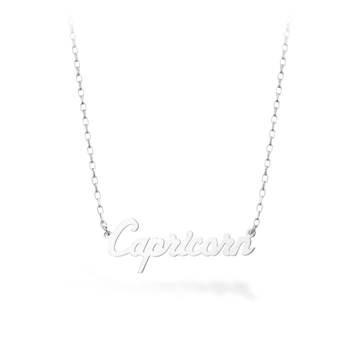 Silver Script Star Sign Necklace (7+ Letters)