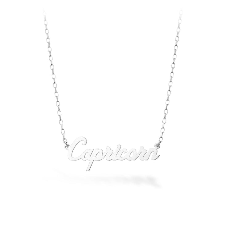 Silver Script Star Sign Necklace (7+ Letters)