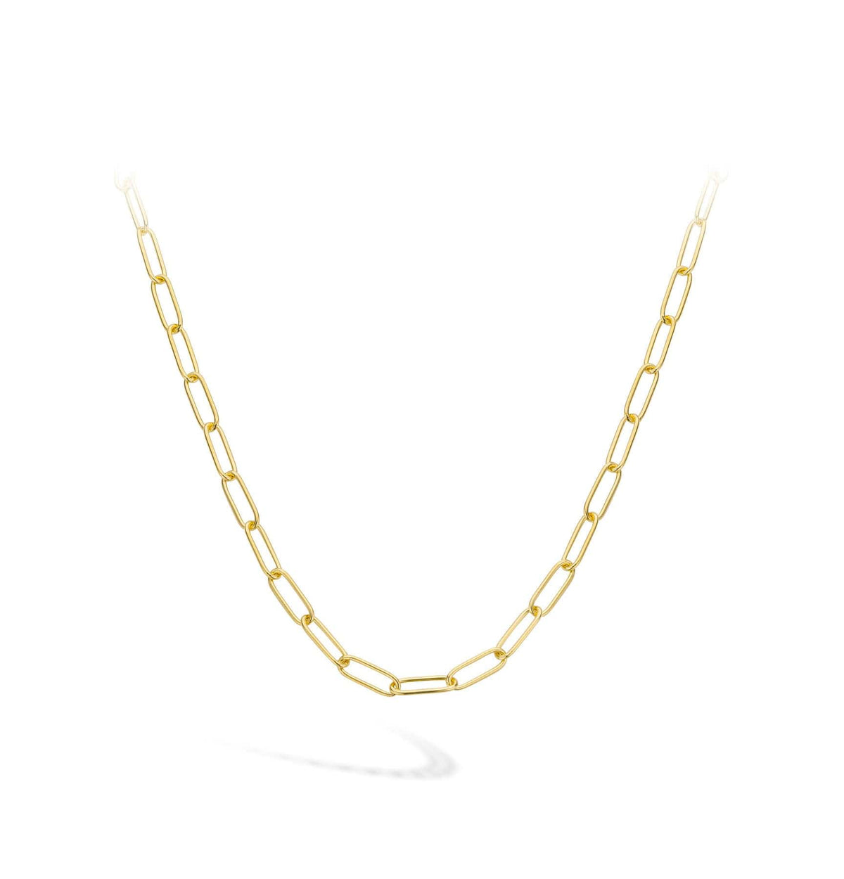 Wide Link Yellow Gold Chain Necklace