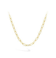 Wide Link Yellow Gold Chain Necklace